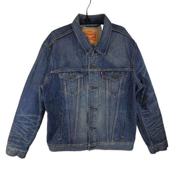 Levi's Other - Levis Strauss Trucker Jean Jacket Mens Large 72334 Dark Denim Cotton Collared
